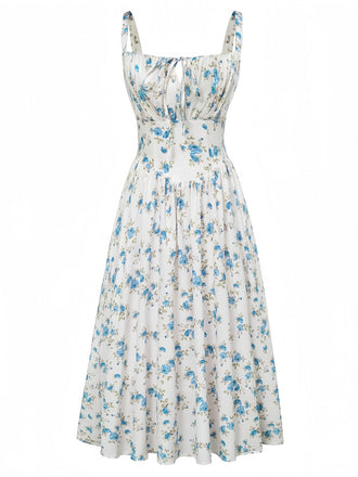 Elegant 1940s Vintage Floral Dress 3