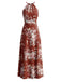 Elegant Red 1940s Vintage Floral Dress 3