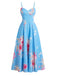 Abito Longuette Spalline Sottili Scollo a Cuore Floreale Anni '40 2