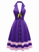 [Prevendita] Abito Viola Anni '50 Ispirato a Daphne con Scollo All'americana per Travestimento