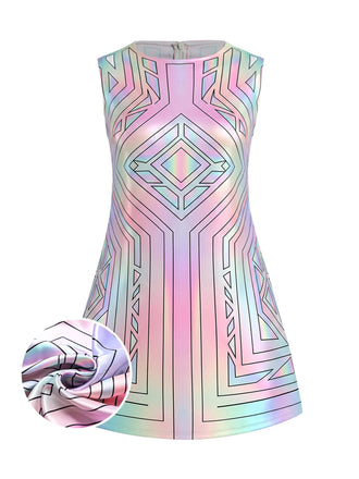 [Pre-Sale] Elegant Silver 1960s Vintage Floral Dress 1