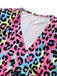 [Prevendita] Abito Multicolore Anni '80 in Maglia con Stampa Leopardo Neon e Chiusura a Portafoglio 5