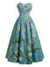 [Prevendita] Abito Azzurro Baby Anni '50 Mandorlo in Fiore Scollo a Cuore Senza Spalline