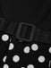 [Prevendita] Abito Svasato Nero a Pois in Maglia con Maniche Corte e Cintura Anni '50 5