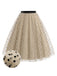 [Prevendita] Gonna Svasata Beige a Pois in Tulle Anni '50
