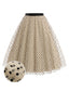 [Prevendita] Gonna a Ruota Beige Anni '50 in Tulle a Pois