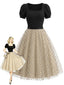 [Prevendita] 2PCS Body a Costine e Maniche a Sbuffo Anni '50 e Gonna in Tulle a Pois