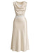 [Prevendita] 3 Pezzi Set Collo a Cascata in Raso con Pizzo e Gonna Champagne Anni '20 3