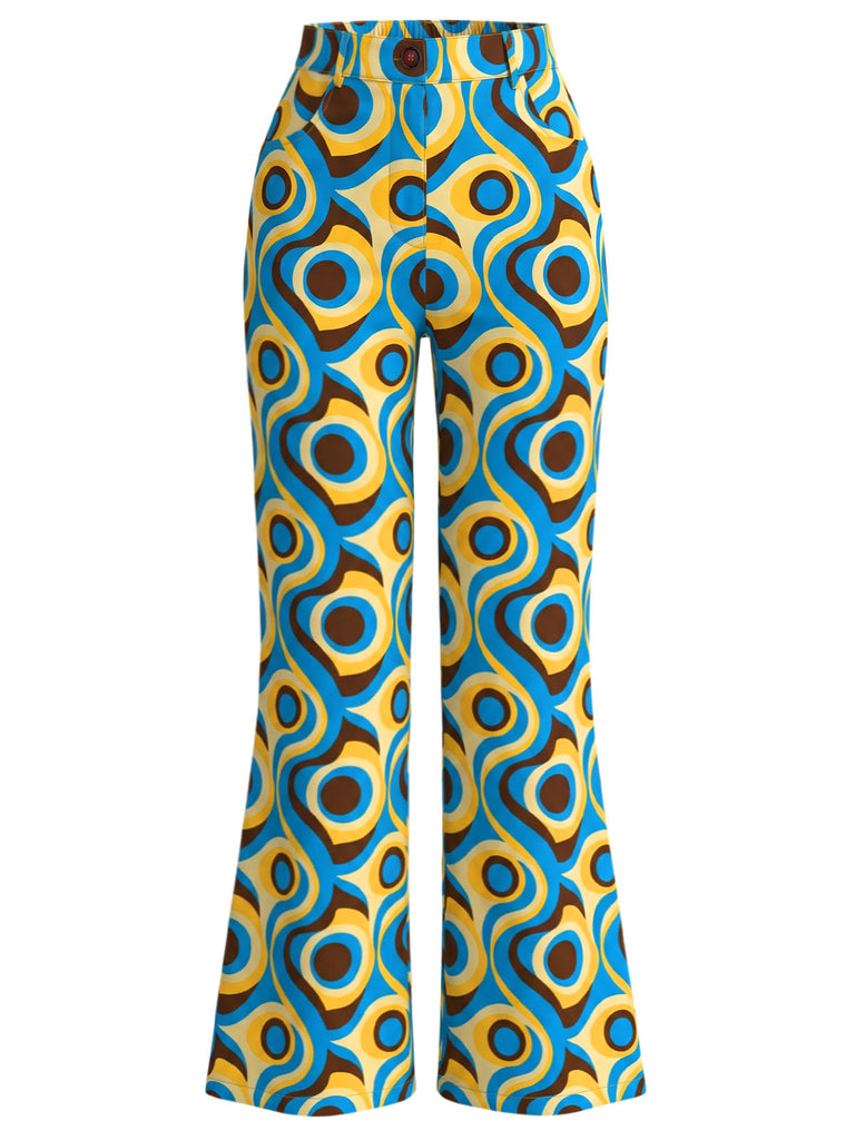 [Prevendita] Pantaloni Multicolore Anni '70 Hippie Astratti Leggermente Svasati 3