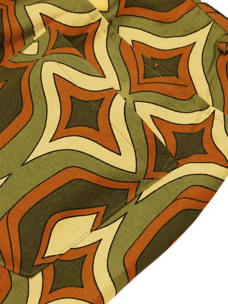 [Prevendita] Pantaloni a Zampa Multicolore Anni '70 Psichedelico Geometrico Print a Vita Alta 6