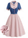 [Prevendita] 2PCS Abito Misty Rose Anni '50 e Pink con Revers a Righe Mock- 2