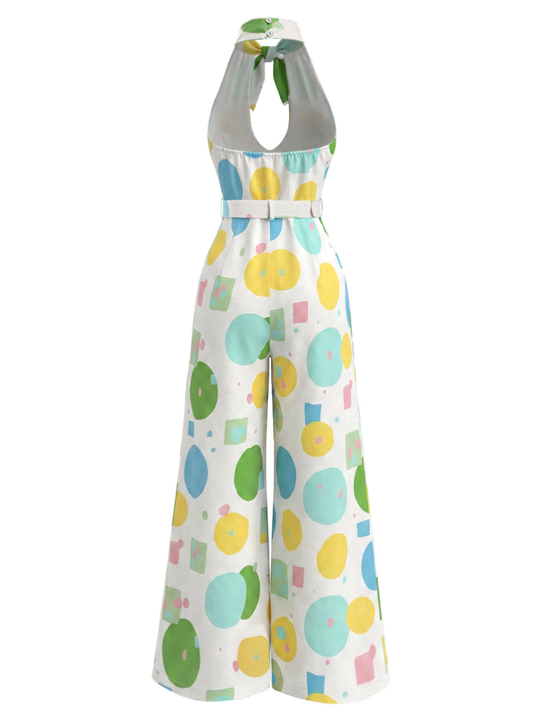 [Prevendita] Tuta Lunga Chartreuse Geometrica Halter con Fiocco Schiena Scoperta Anni '50 4