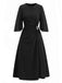 [Prevendita] Abito Nero Anni '40 Scollo Tondo con Strass con Spacco Sleeve 2