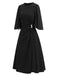 [Prevendita] Abito Nero Anni '40 Scollo Tondo con Strass con Spacco Sleeve 3