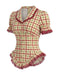 [Prevendita] Set 2 Pezzi Camicetta a Quadri con Pizzo Orlo a Volant & Gonna Linea A Anni '40 6