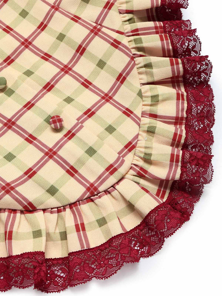 [Prevendita] Set 2 Pezzi Camicetta a Quadri con Pizzo Orlo a Volant & Gonna Linea A Anni '40 9