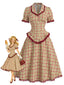 [Prevendita] 2PCS Camicetta a Quadri con Pizzo Anni '40 e Gonna Linea A