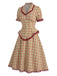 [Prevendita] Set 2 Pezzi Camicetta a Quadri con Pizzo Orlo a Volant & Gonna Linea A Anni '40 3