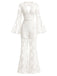 [Prevendita] Tuta Lunga Bianca Scollo a V in Pizzo Halter con Fiocco in Vita Anni '60 2