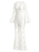 [Prevendita] Tuta Lunga Bianca Scollo a V in Pizzo Halter con Fiocco in Vita Anni '60 3