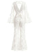 [Prevendita] Tuta Lunga Bianca Scollo a V in Pizzo Halter con Fiocco in Vita Anni '60 4