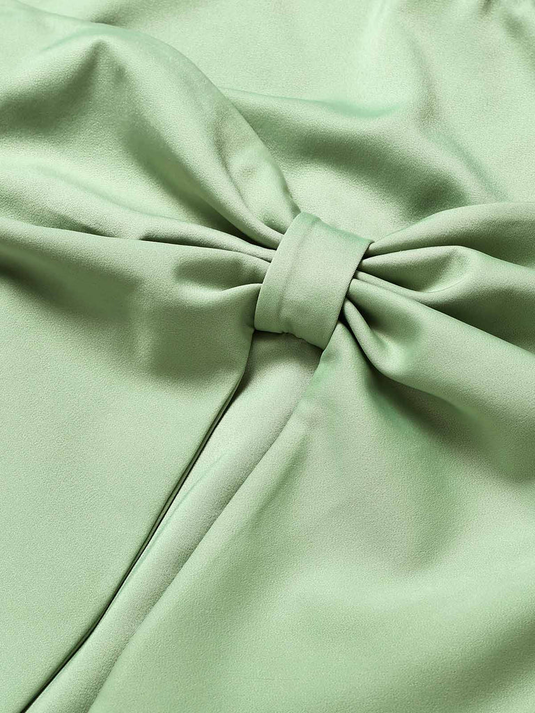 [Prevendita] Abito a Tubino Girocollo Tinta Unita con Fiocco Verde Anni '60 7