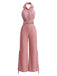 [Prevendita] Tuta Rosa Western con Bavero Halter Frange e Gamba Larga Anni '70 2