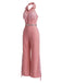[Prevendita] Tuta Rosa Western con Bavero Halter Frange e Gamba Larga Anni '70 3