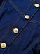 [Prevendita] Pagliaccetto Girocollo in Denim con Maniche a Volant e Cintura Blu Scuro Anni '70 7