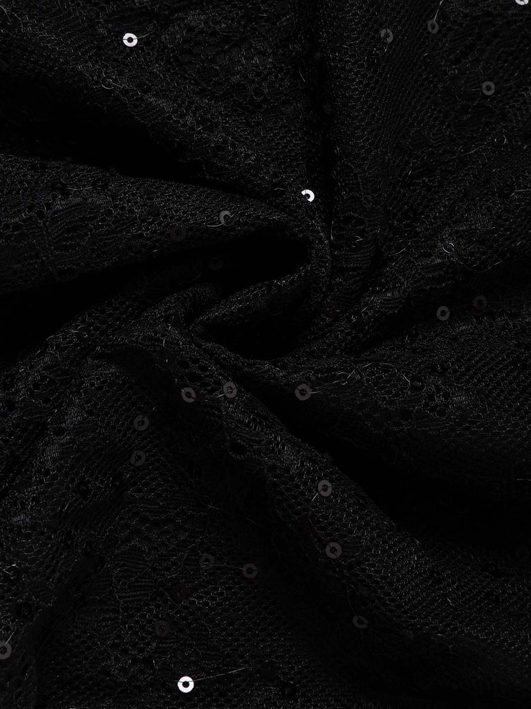 [Prevendita] Tuta Nera con Pizzo Scollo a Cuore e Paillettes Anni '60 7