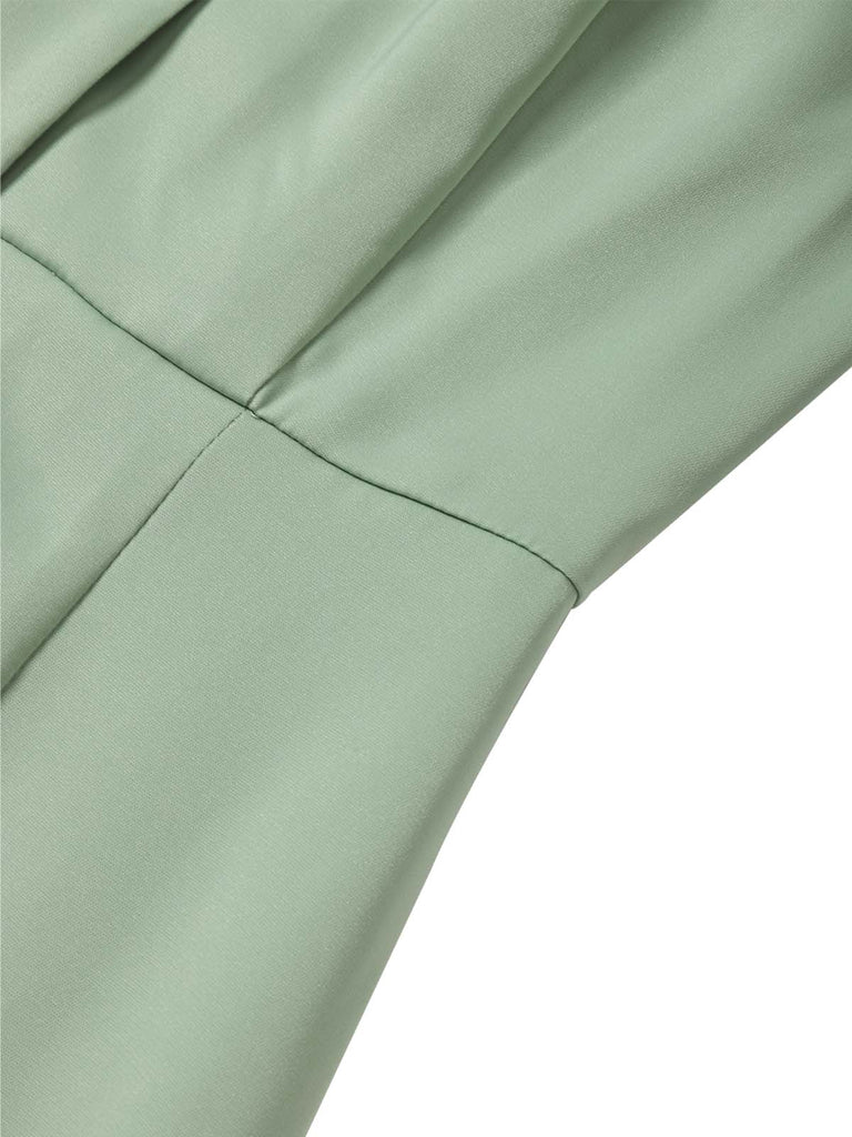 [Prevendita] Abito a Matita Verde con Fiocco Traforato Color Block Anni '60 5