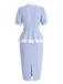 [Prevendita] Set 2 Pezzi Azzurro Top Scollo a V in Pizzo e Gonna Aderente Anni '40 4