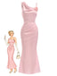 [Prevendita] Abito a Sirena Rosa Anni '30 a Pois in Raso con Rose 3D