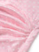 [Prevendita] Abito a Sirena Rosa a Pois con Rose 3D in Raso Anni '30 7