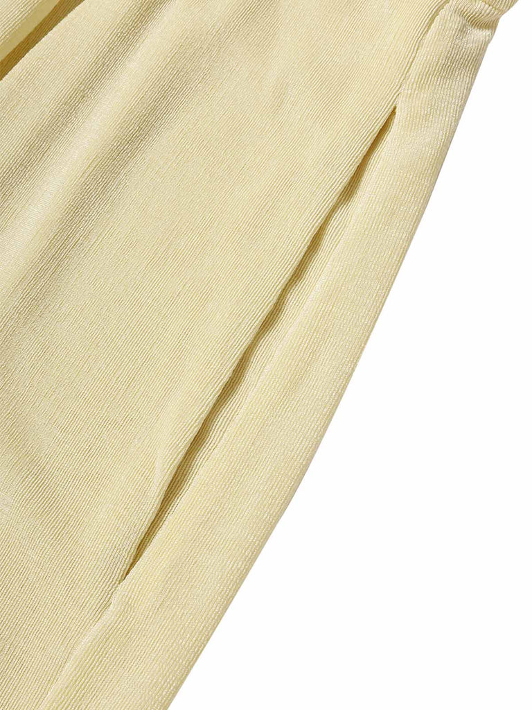 [Prevendita] Tuta Lunga Oro Scollo a V Torsione Frontale Gamba Larga in Maglia Anni '70 5