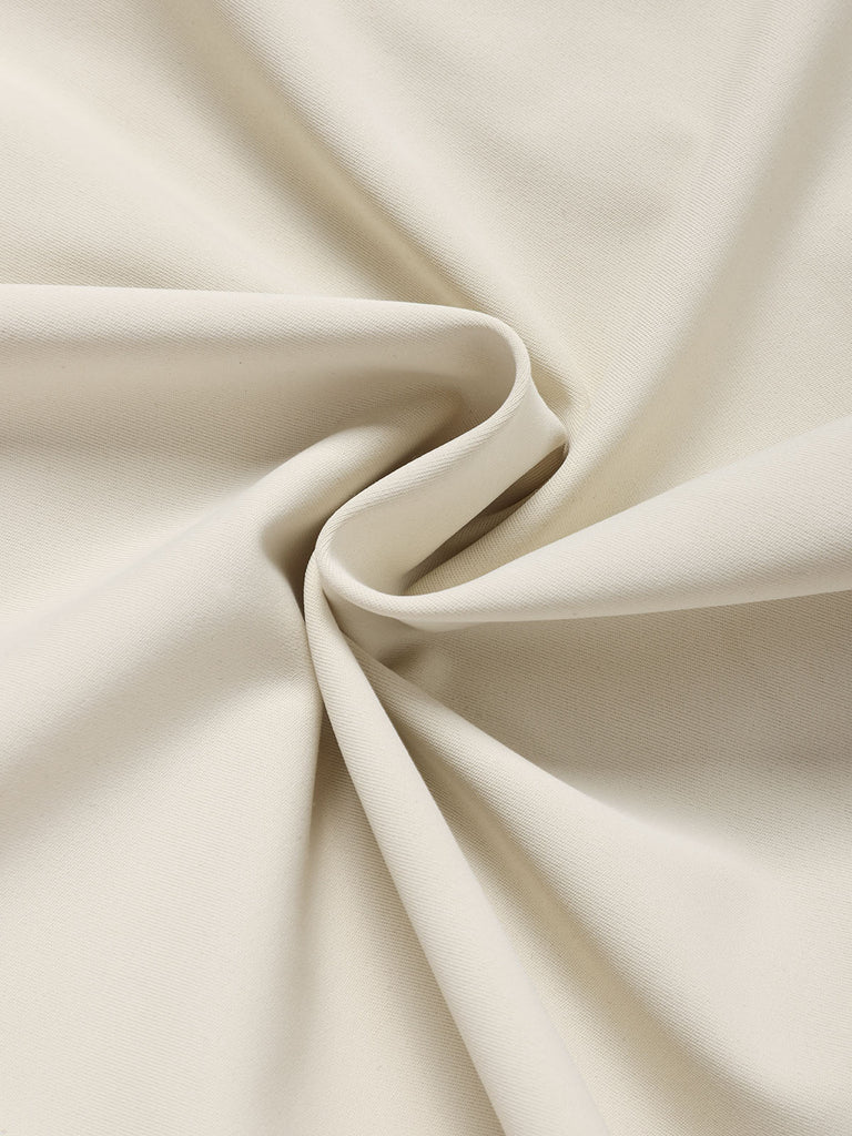 [Prevendita] Tuta Corta Beige con Bordo a Contrasto e Fiocco in Vita Anni '70 7
