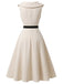 [Prevendita] Abito Svasato Beige con Revers e Cintura Anni '50 4