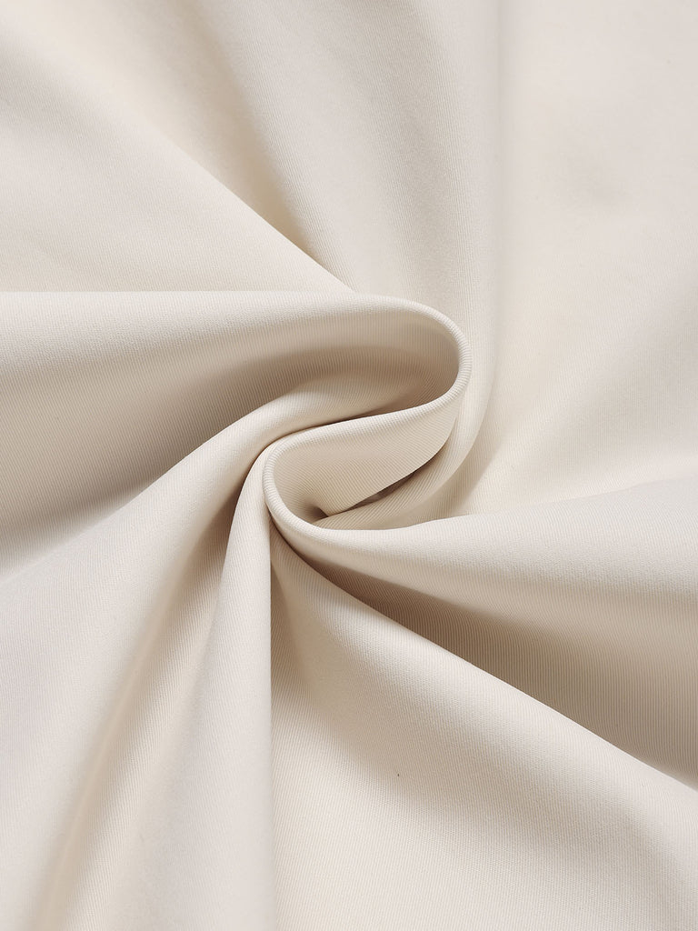 [Prevendita] Abito Svasato Beige con Revers e Cintura Anni '50 5