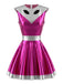 Miniabito Rosa Anni '60 Metallizzato Alien con Cut-out di Halloween 2