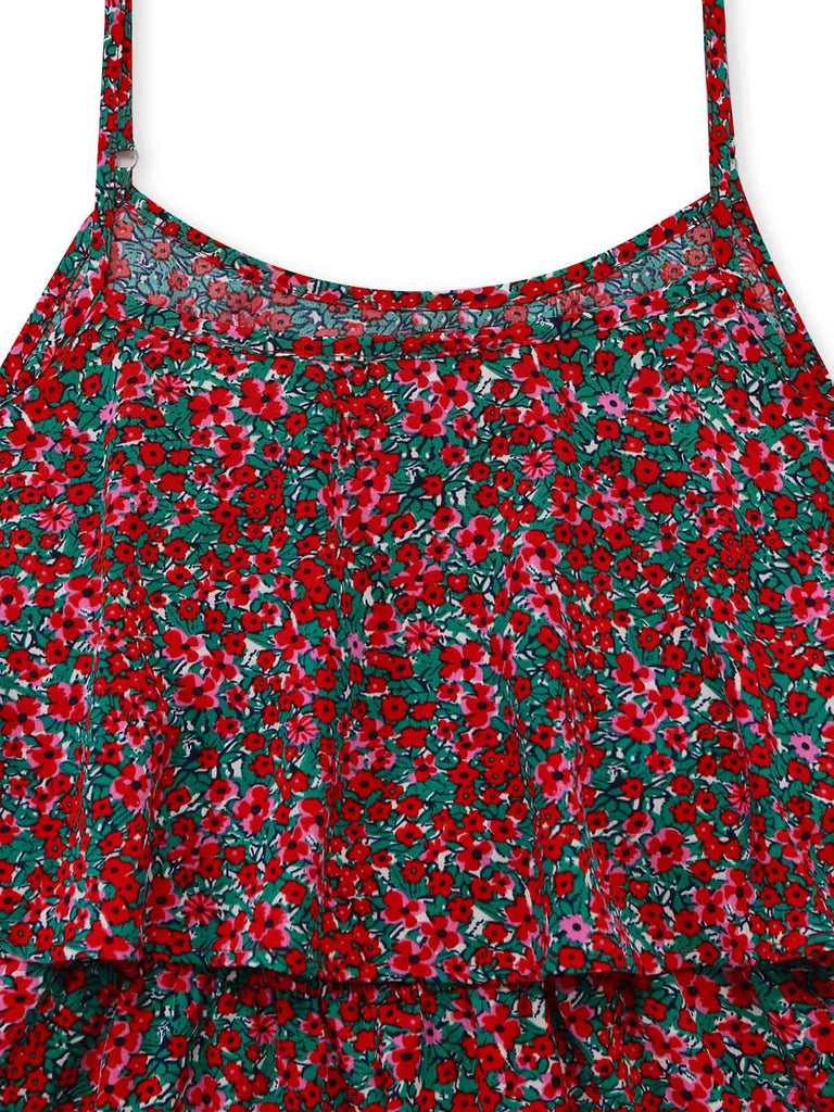 Pagliaccetto Spalline Sottili a Piccoli Fiori Multicolore Anni '70 4