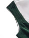 3 Pezzi Abito Scollo Quadrato in Velluto Jacquard con Grembiule e Top in Pizzo Verde Anni '50 9
