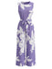 Elegant Purple 1930s Vintage Floral Jumpsuit 3