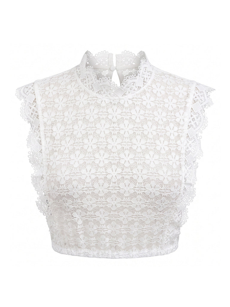 3 Pezzi Abito Scollo Quadrato in Velluto Jacquard con Grembiule e Top in Pizzo Verde Anni '50 12