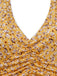 Abito Halter Vita Arricciata a Piccoli Fiori Giallo Anni '50 4