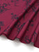 Abito Lungo Scollo Quadrato Stampa Floreale Rosso Bordeaux Anni '40 6
