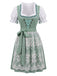 Set 3 Pezzi Abito Floreale Scollo Quadrato & Top Bianco a Sbuffo & Grembiule Anni '50 8