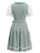3PCS Abito Floreale Anni '50 e Top Bianco a Sbuffo e Grembiule