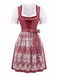 3PCS Abito Floreale Anni '50 e Top Bianco a Sbuffo e Grembiule