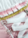 2PCS Abito Rosa con Spalle Scoperte a Sbuffo e Grembiule Ricamato in Pizzo Anni '50 6