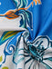 Abito Scollo Quadrato Floreale con Spalline Annodate Blu Anni '70 7